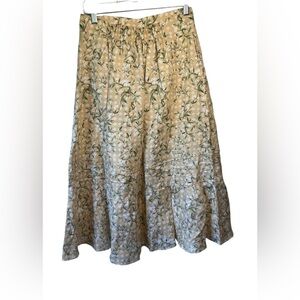 Draper James Floral‎ Midi Skirt in Cream and Green